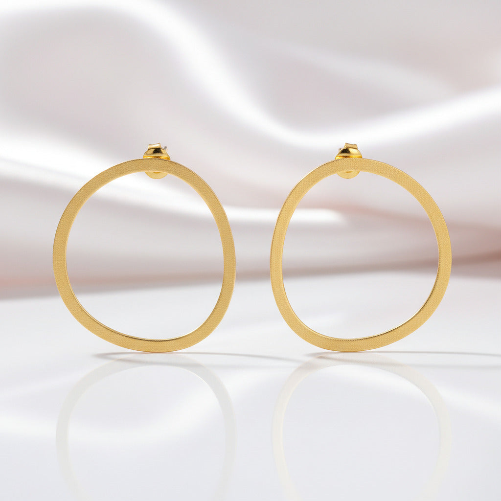 Minimalism Hoop Dangle Earrings-Black Diamonds New York