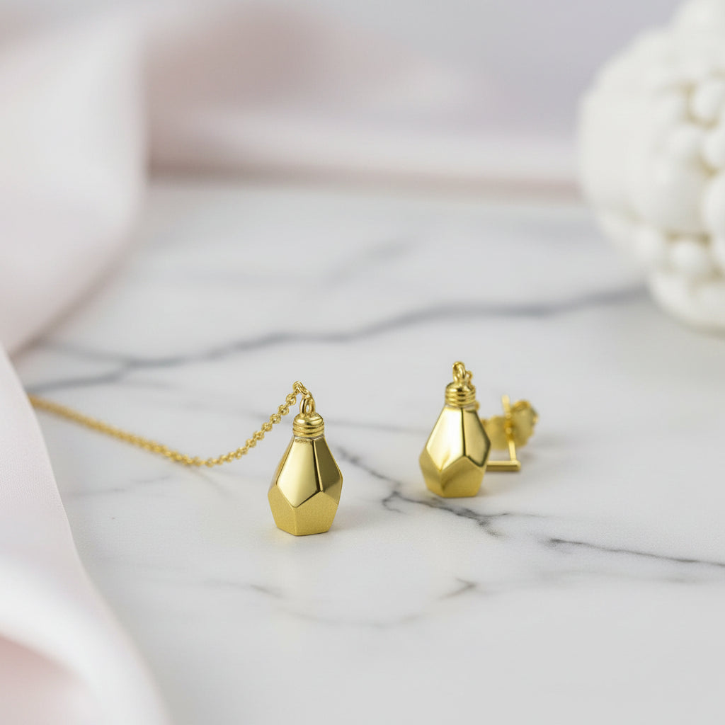 Minimalist Light Bulb Long Dangle Earrings-Black Diamonds New York
