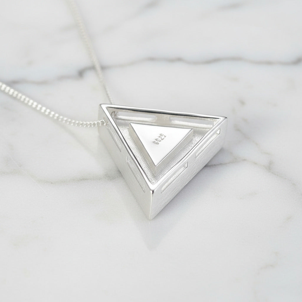 Minimalist Triangle Epoxy Pendant-Black Diamonds New York