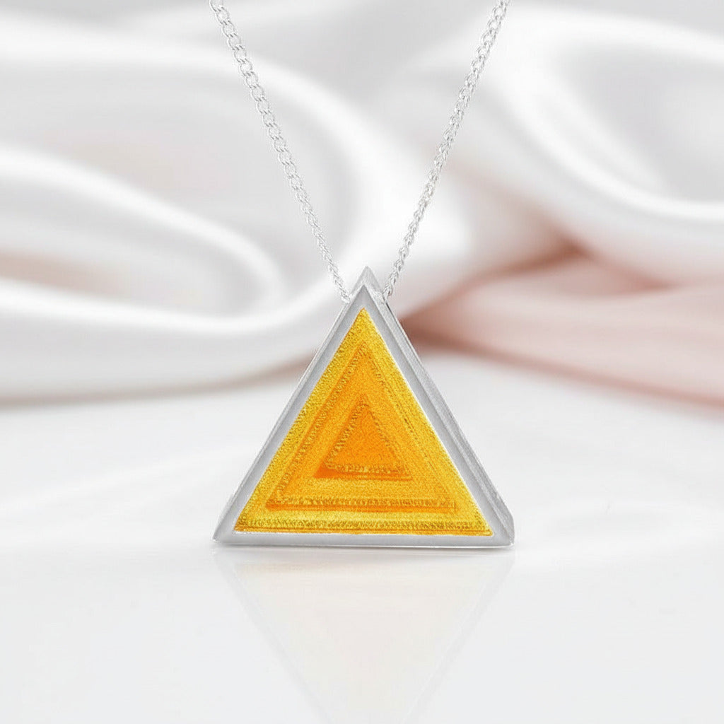 Minimalist Triangle Epoxy Pendant-Black Diamonds New York