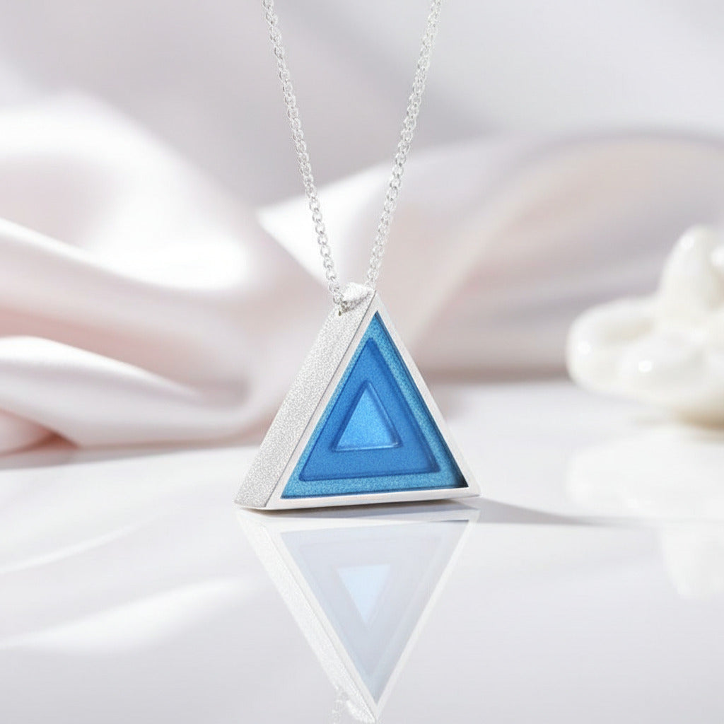 Minimalist Triangle Epoxy Pendant-Black Diamonds New York