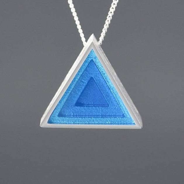 Minimalist Triangle Epoxy Pendant-Black Diamonds New York