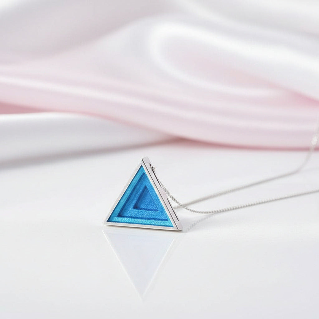 Minimalist Triangle Epoxy Pendant-Black Diamonds New York