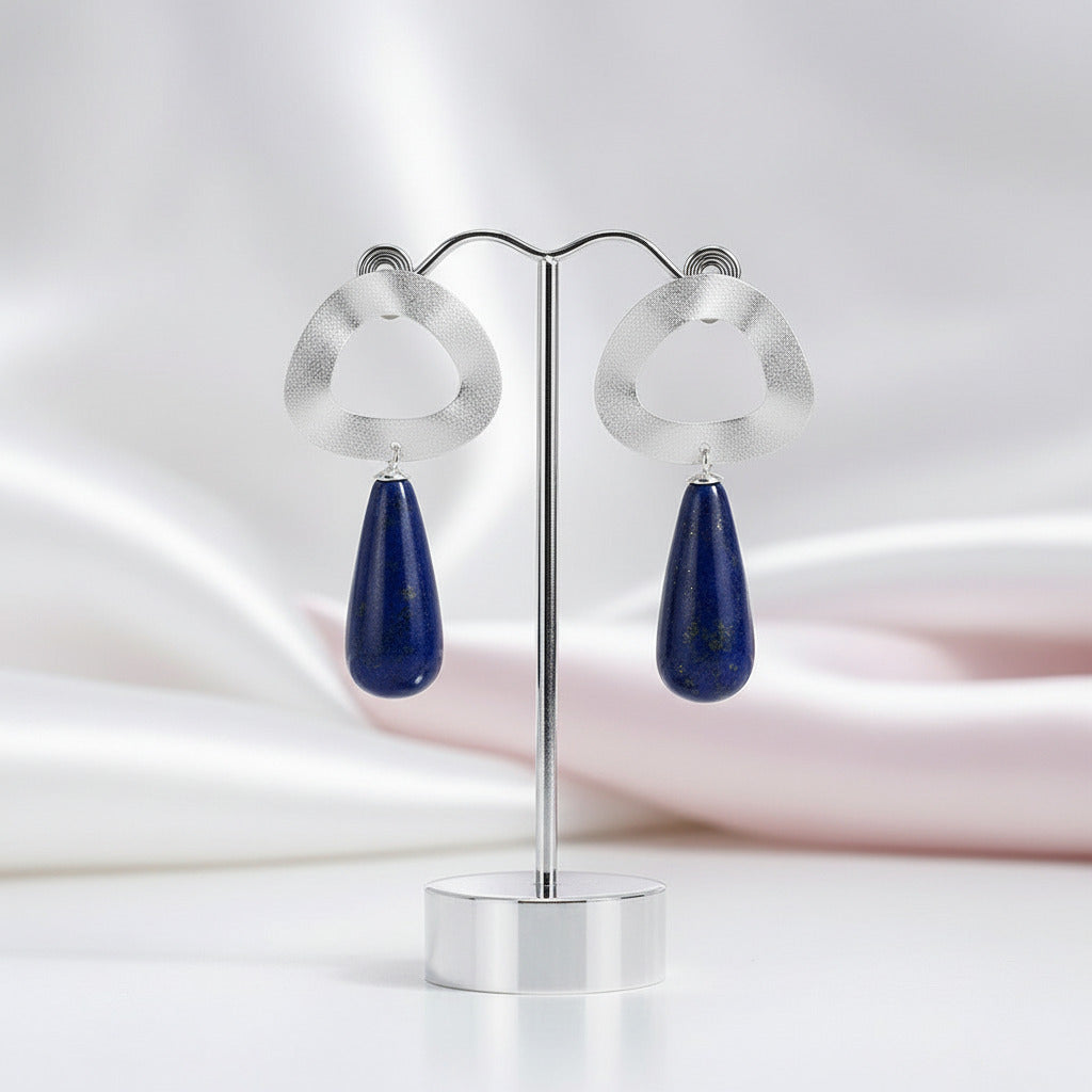 Minimalist Uneven Geometric Shape Dangle Earrings-Black Diamonds New York