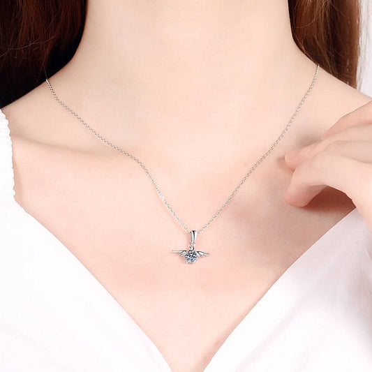Diamond Angel Diamond Pendant Collarbone Chain Necklace-Black Diamonds New York
