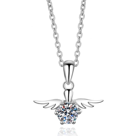 Diamond Angel Diamond Pendant Collarbone Chain Necklace-Black Diamonds New York