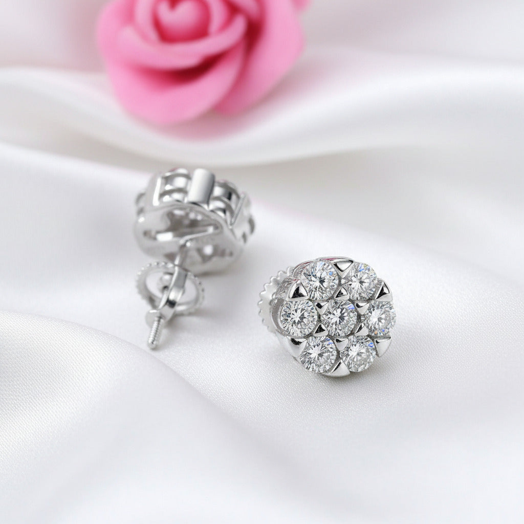 Diamond D Color Round Earrings-Black Diamonds New York