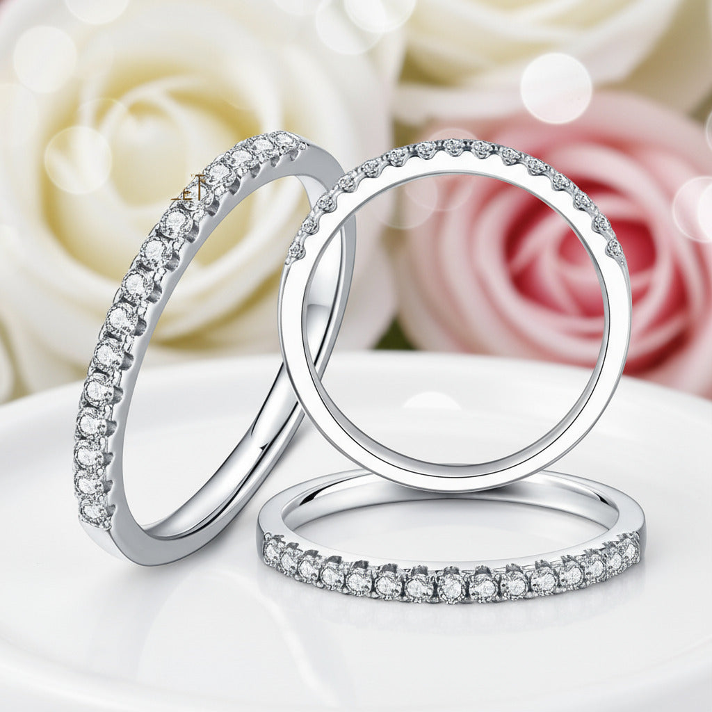 Diamond Engagement Anniversary Band Ring-Black Diamonds New York