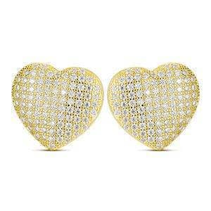Moissanite Diamond Heart Shape Earrings-Black Diamonds New York