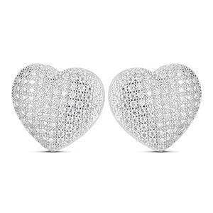 Moissanite Diamond Heart Shape Earrings - Black Diamonds New York