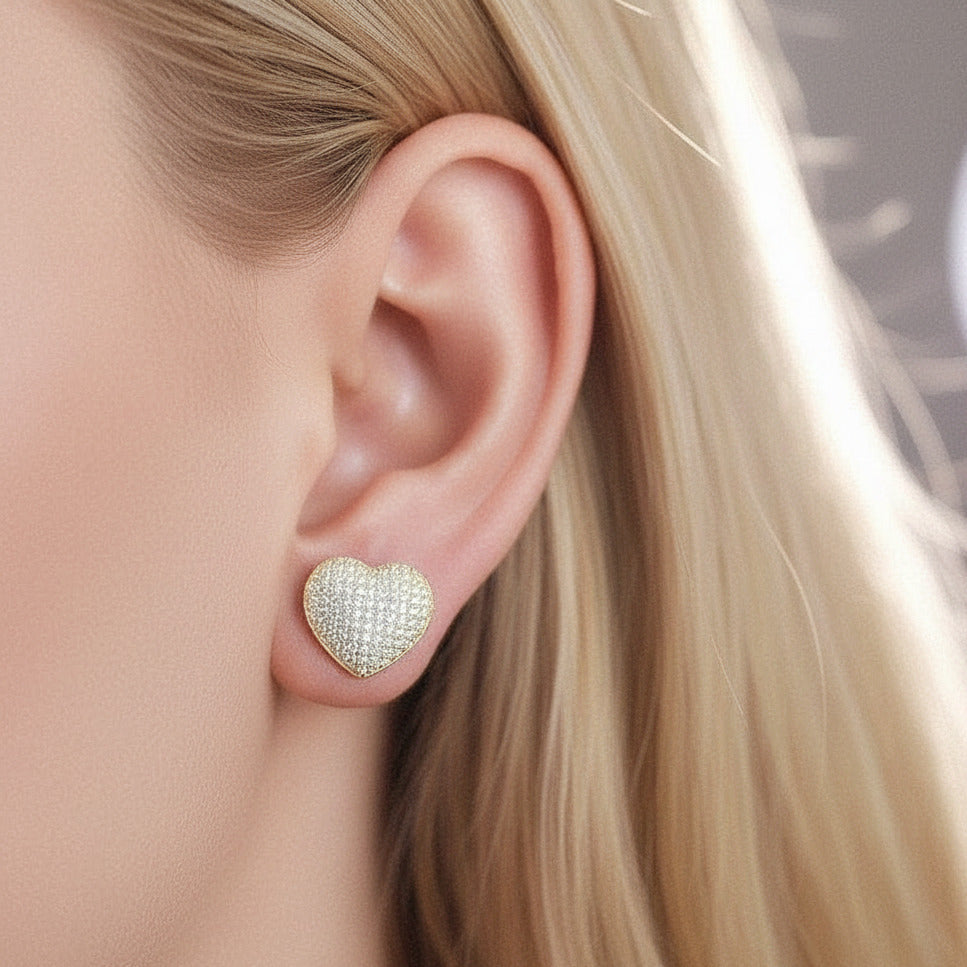 Diamond Option Heart Shape Earrings-Black Diamonds New York