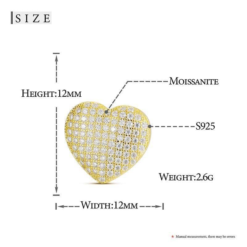 Moissanite Diamond Heart Shape Earrings-Black Diamonds New York