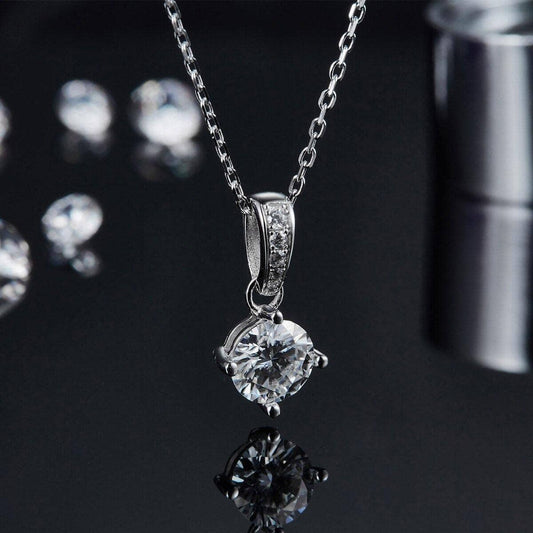 Moissanite Diamond Solitaire Necklace and Earrings Set For Women - Black Diamonds New York