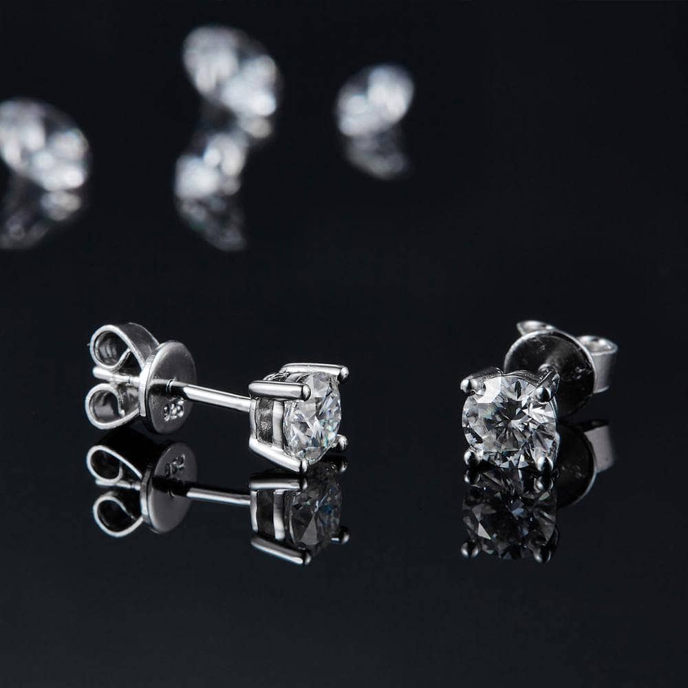 Moissanite Diamond Solitaire Necklace and Earrings Set For Women-Black Diamonds New York