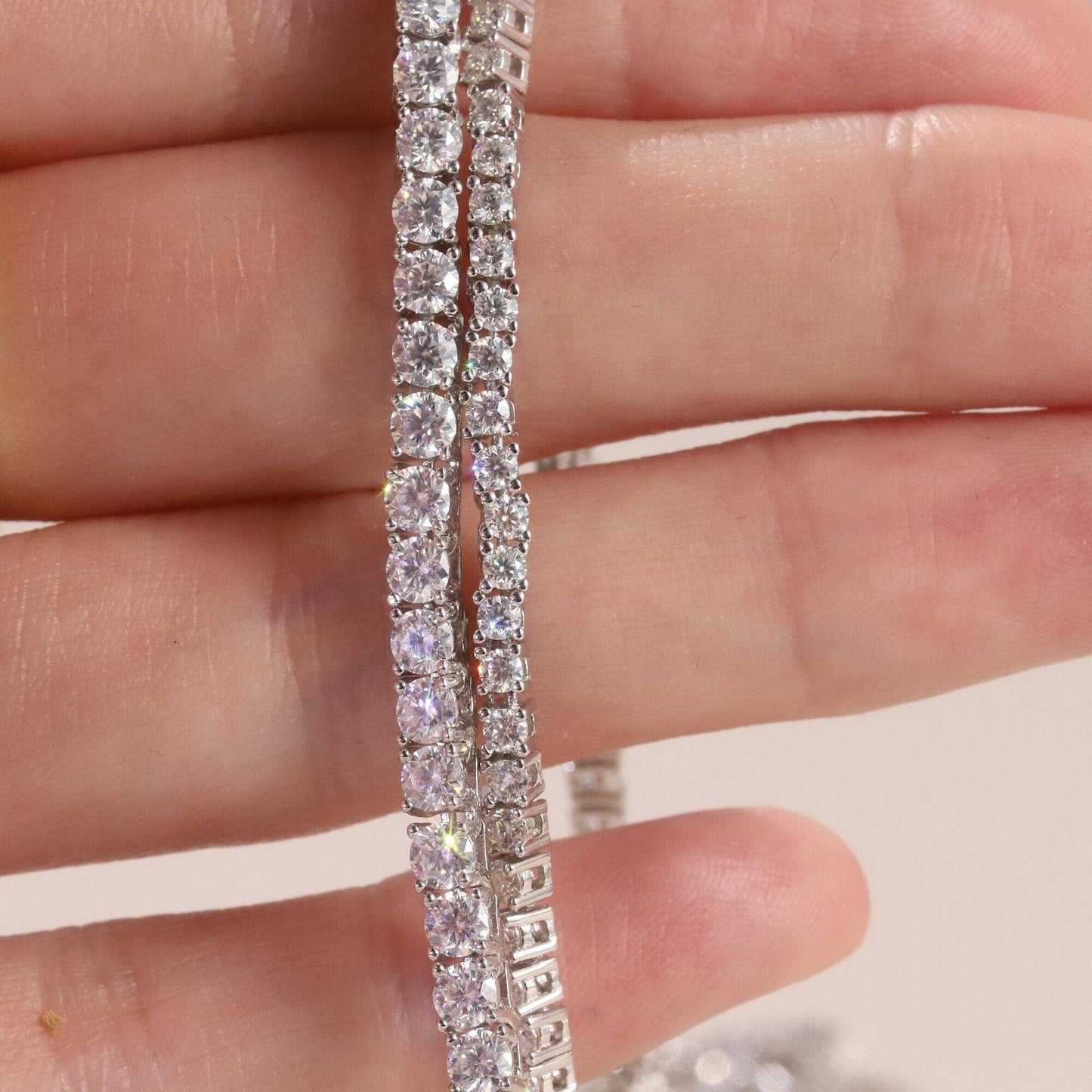 Moissanite Diamond Tennis Chain Necklace - Black Diamonds New York