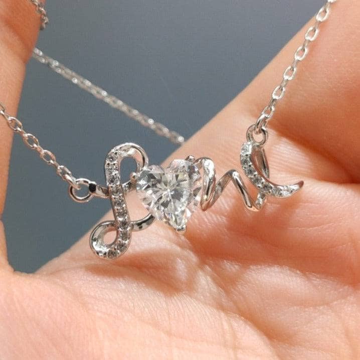 Moissanite Love Shaped Pendant Necklace - Black Diamonds New York