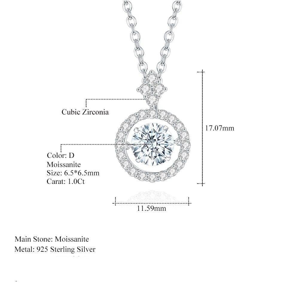 GEM'S BALLET Moissanite Pendant Necklace 925 Sterling Silver Jewelry for Women Diamond with Twinkle Setting - Black Diamonds New York