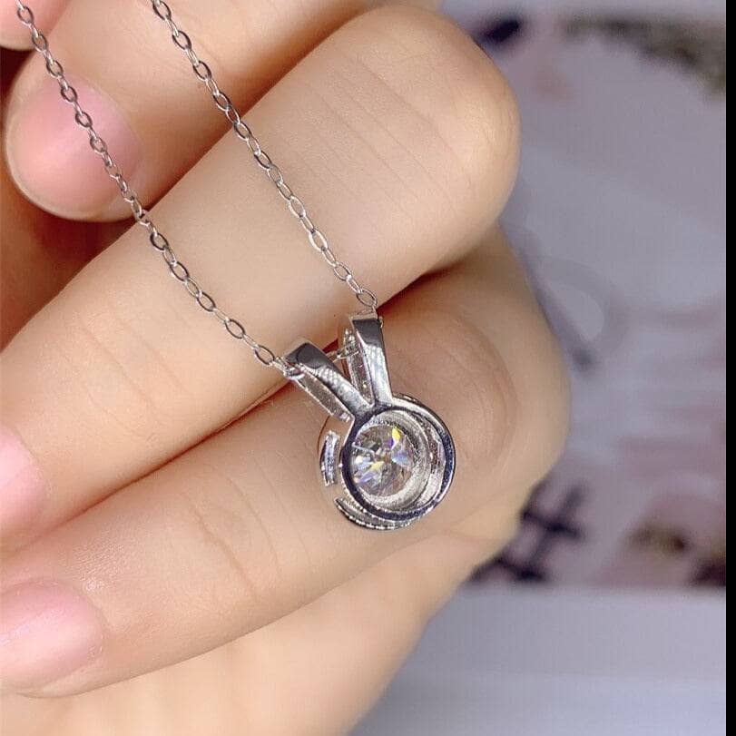 Diamond Rabbit Shape Necklace-Black Diamonds New York