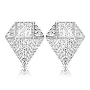 Diamond Rhombus Hip-Hop Earrings-Black Diamonds New York