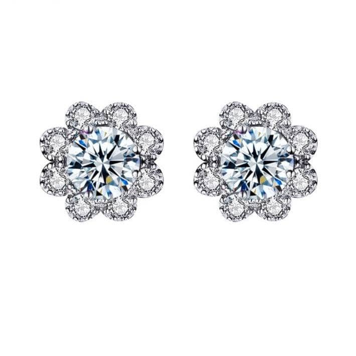 Moissanite Romantic Snowflake Stud Earrings - Black Diamonds New York
