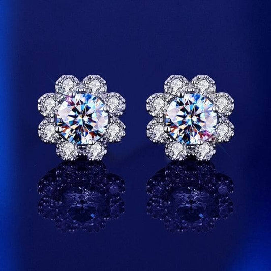 Diamond Romantic Snowflake Stud Earrings-Black Diamonds New York