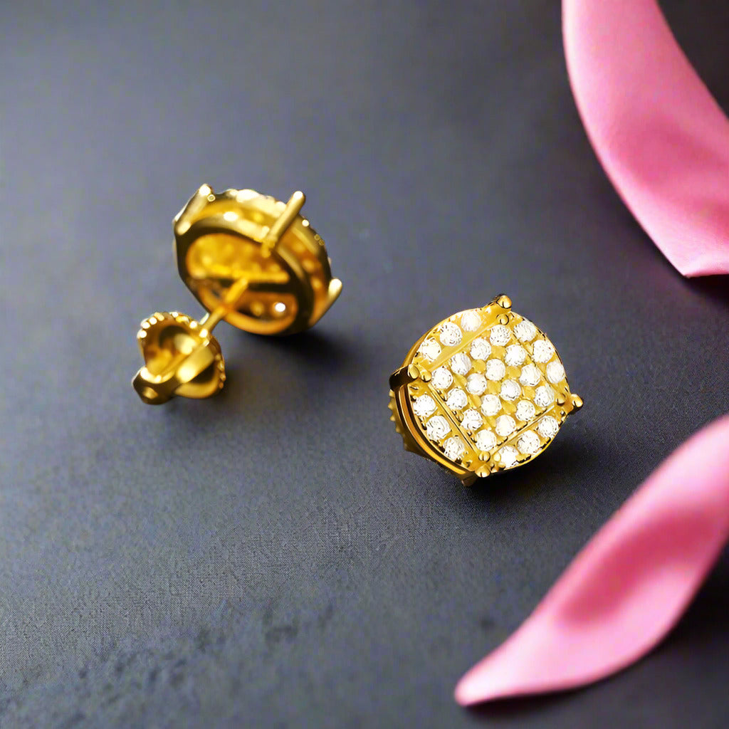 Diamond Round Earrings-Black Diamonds New York