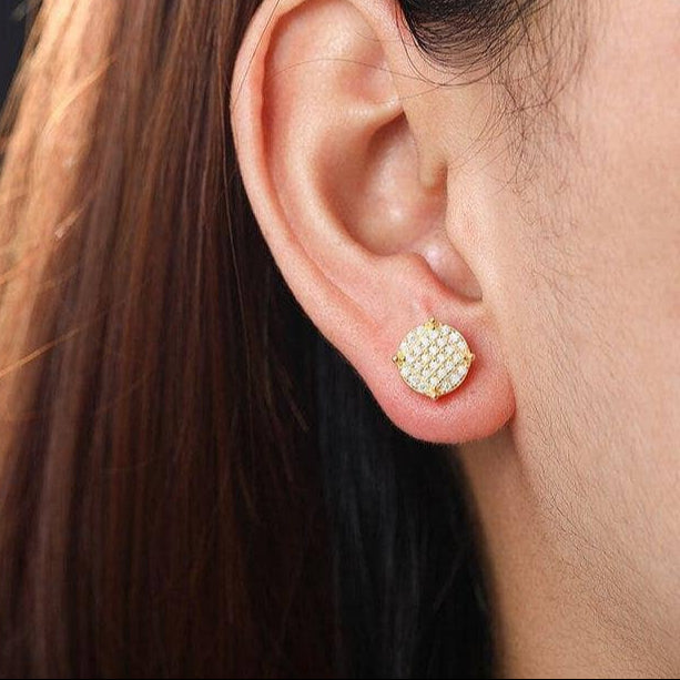 Diamond Round Earrings-Black Diamonds New York