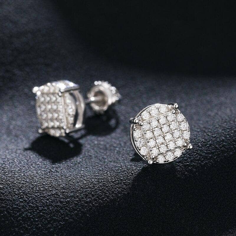 Moissanite Round Earrings-Black Diamonds New York