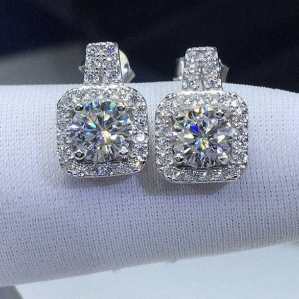 Moissanite Square Drop Earrings - Black Diamonds New York
