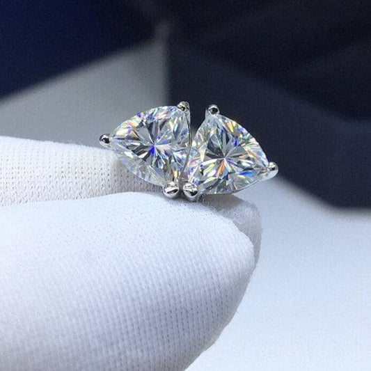 Diamond Triangle Stud Earrings-Black Diamonds New York