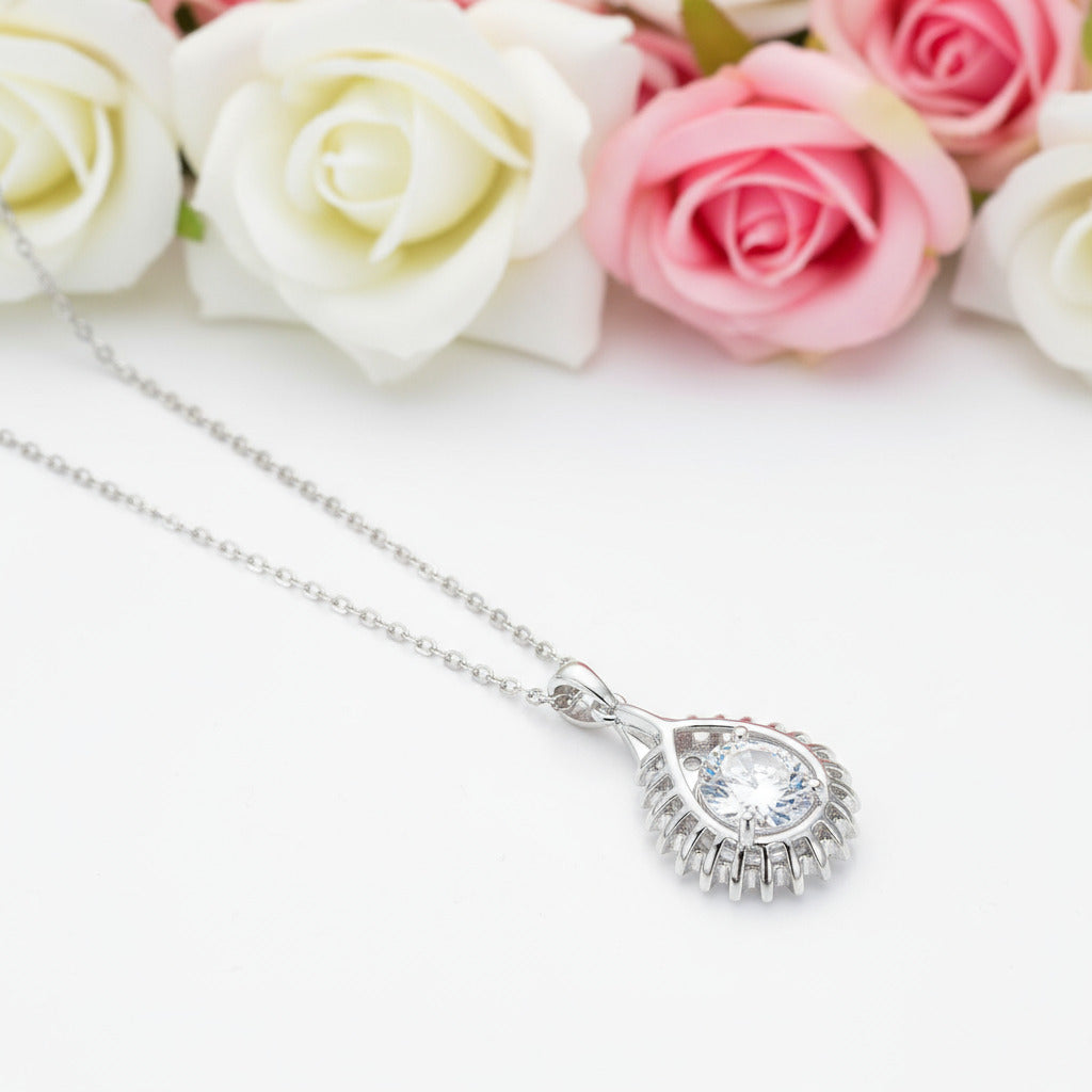 2.0 Ct Diamond Water Drop Shaped Pendant Necklace-Black Diamonds New York