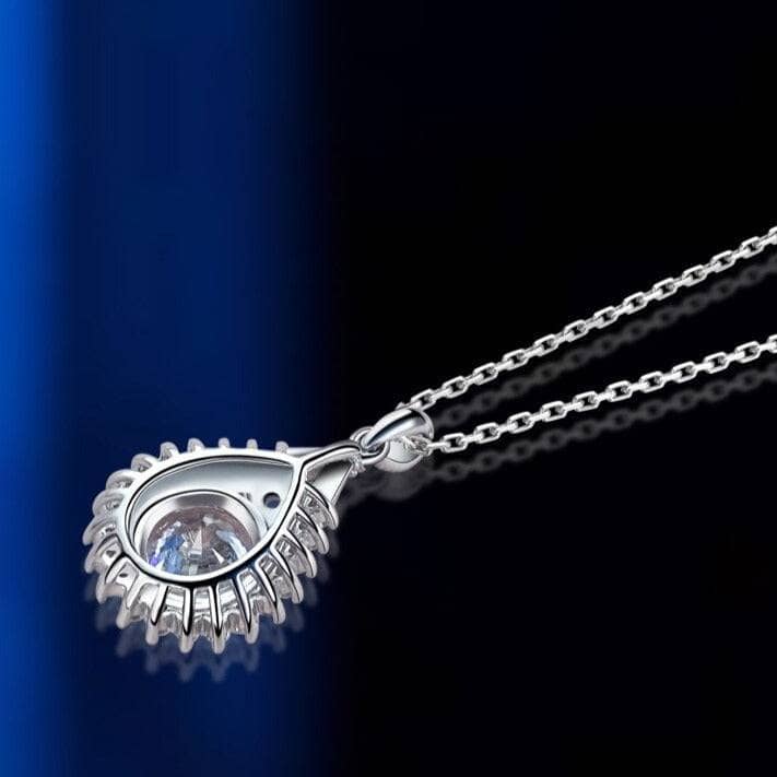 Moissanite Water Drop Shaped Pendant Necklace - Black Diamonds New York