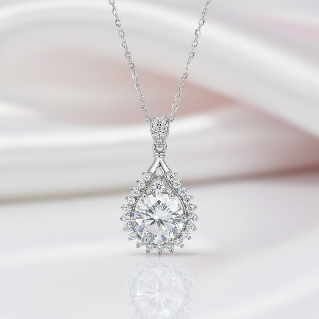 2.0 Ct Diamond Option Water Drop Shaped Pendant Necklace-Black Diamonds New York