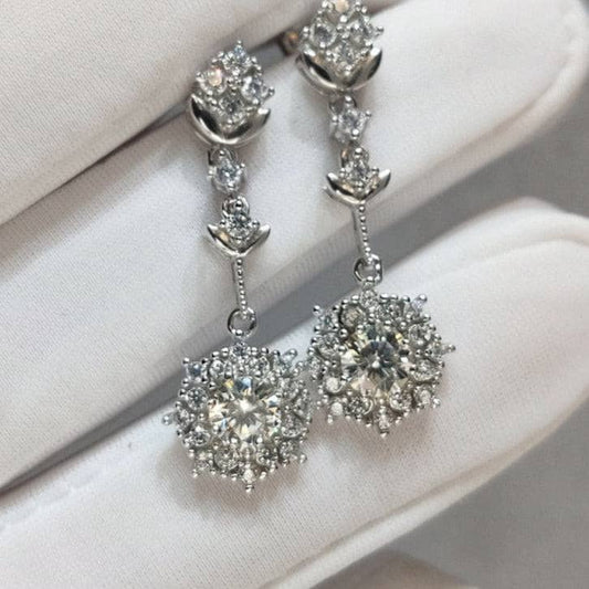 Diamond Wheat Ears Stud Earrings-Black Diamonds New York