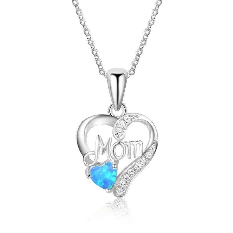 Mom Hot Fire Love Heart Opal Necklaces-Black Diamonds New York