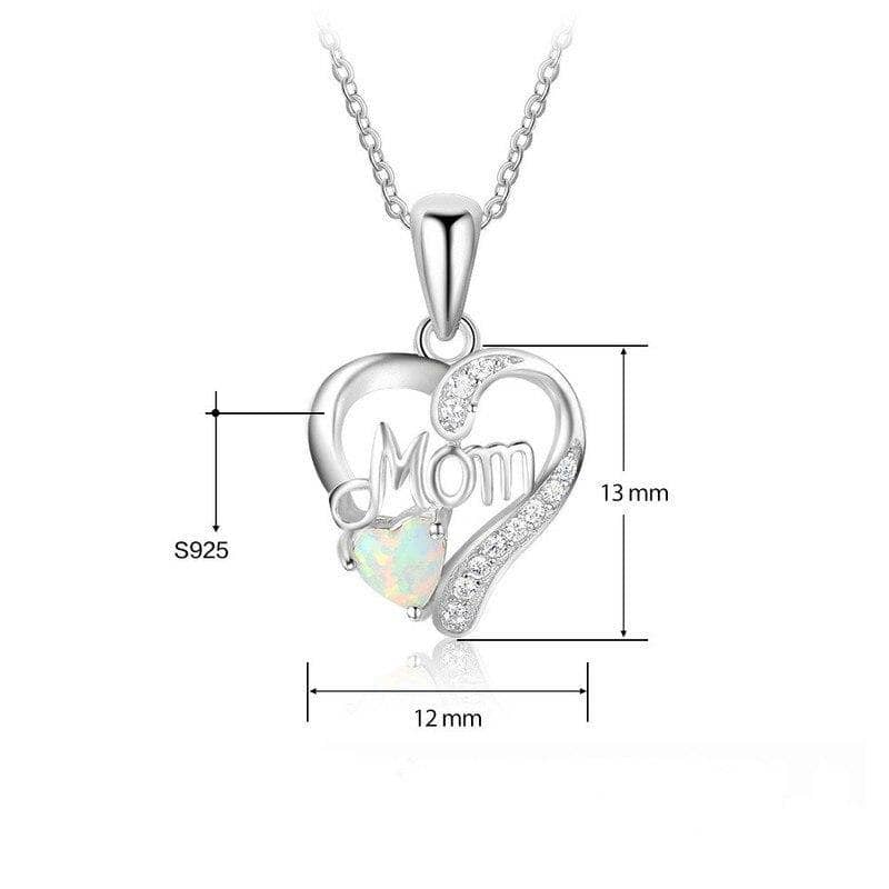 Mom Hot Fire Love Heart Opal Necklaces-Black Diamonds New York