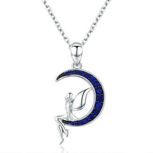 Moon Fairy Design Women's Necklace - Black Diamonds New York