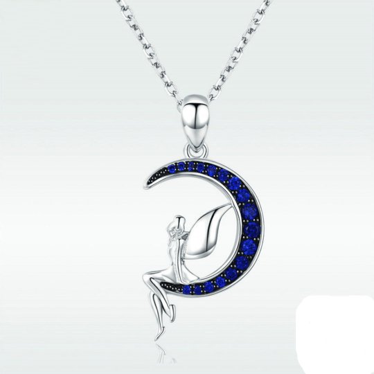 Moon Fairy Design Women's Necklace - Black Diamonds New York