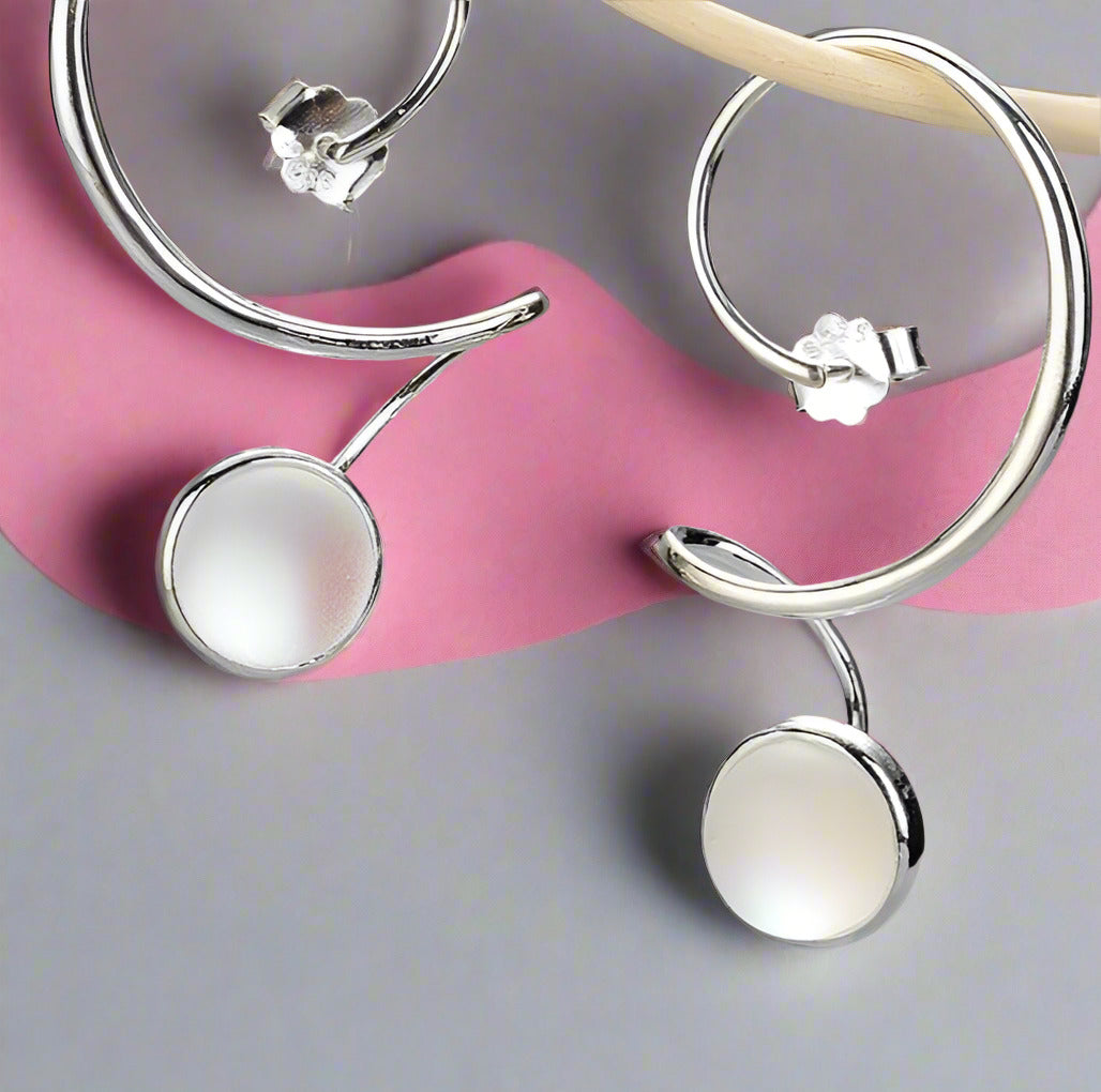 Moonstone Dangle Earrings-Black Diamonds New York