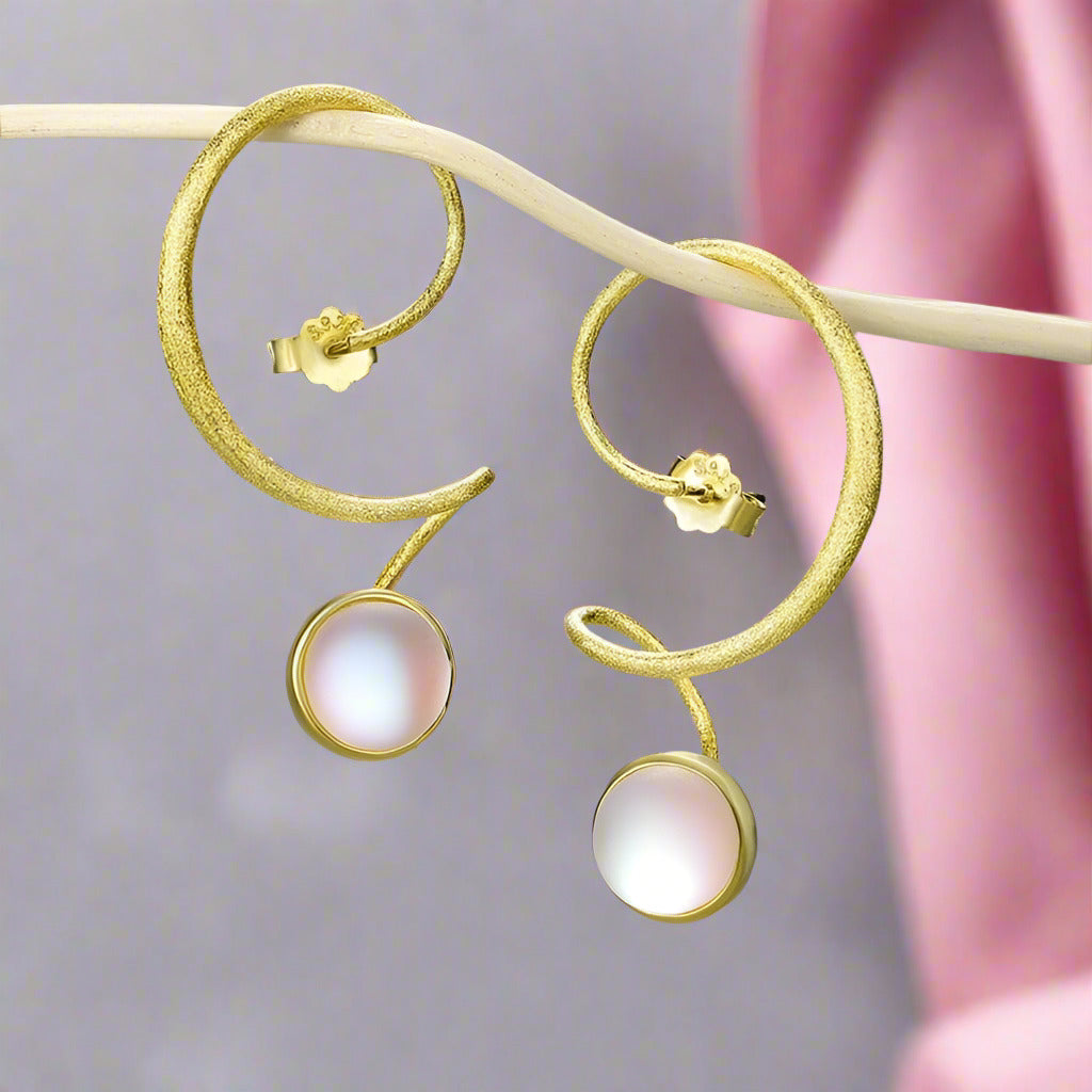 Moonstone Dangle Earrings-Black Diamonds New York