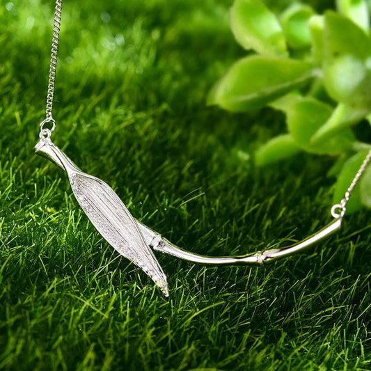 Morning Dew on Bamboo Leaf Necklace-Black Diamonds New York