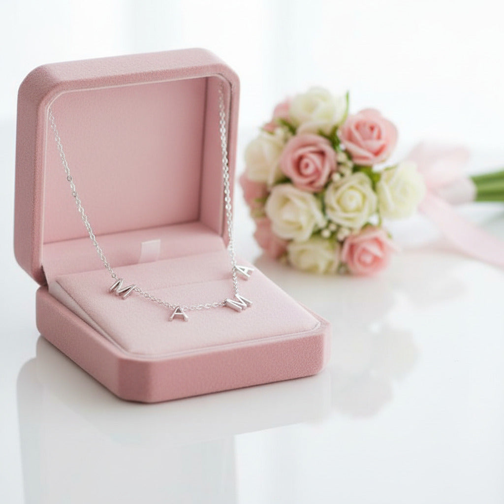 Mother's Day Mama Letter Pendant Necklace-Black Diamonds New York