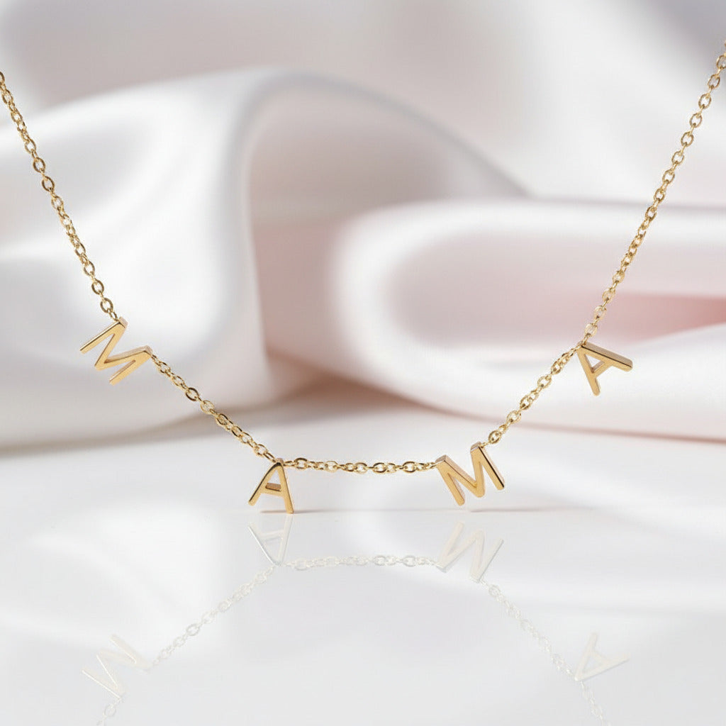 Mother's Day Mama Letter Pendant Necklace-Black Diamonds New York
