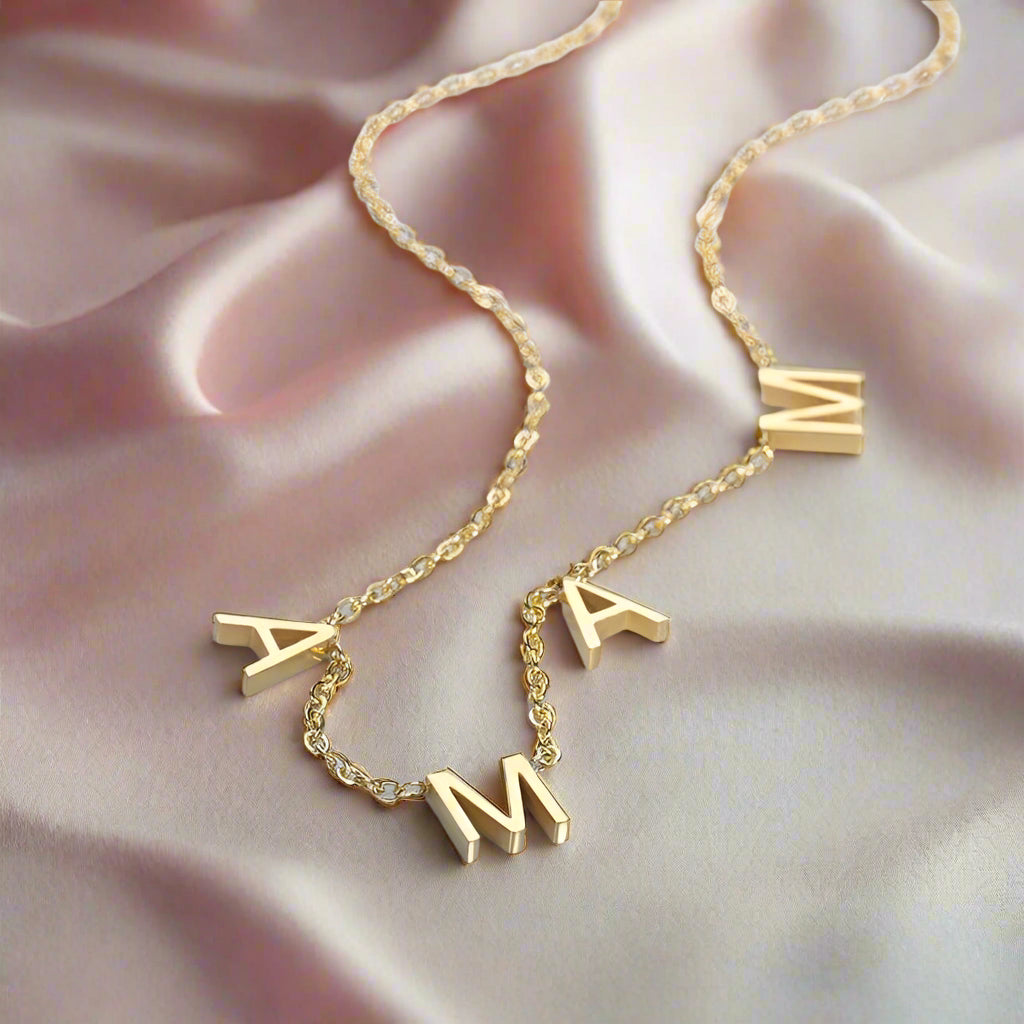 Mother's Day Mama Letter Pendant Necklace-Black Diamonds New York