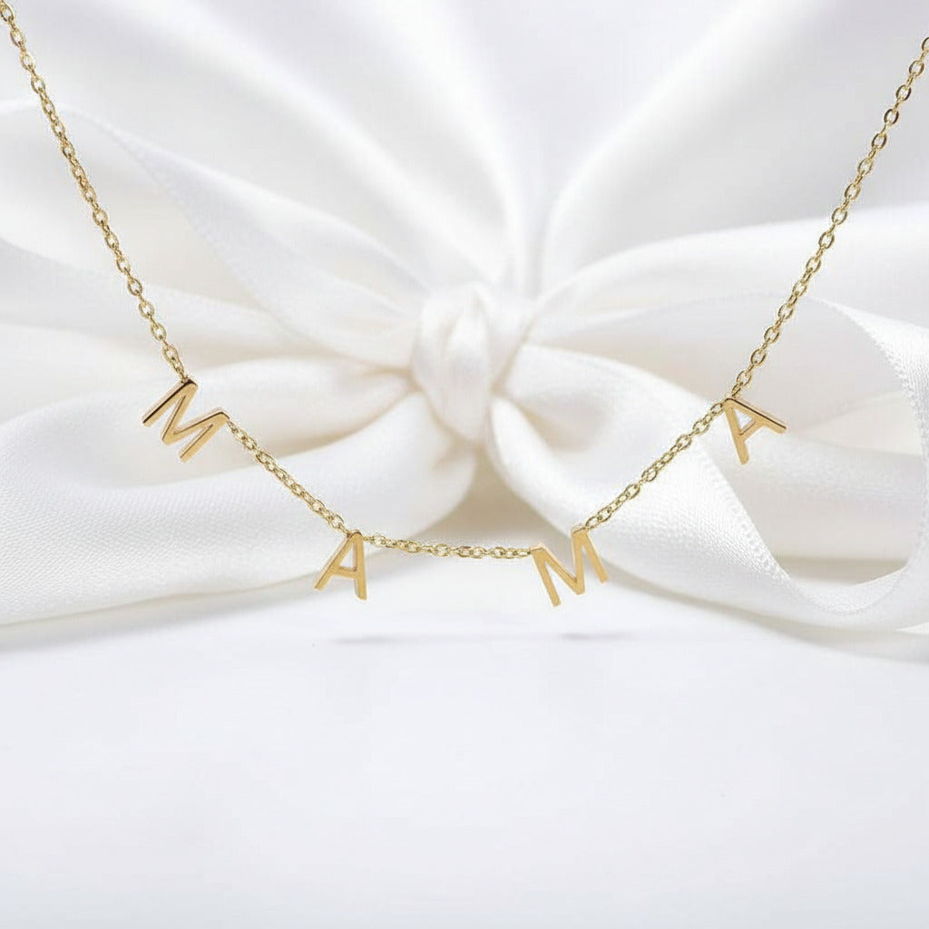Mother's Day Mama Letter Pendant Necklace-Black Diamonds New York