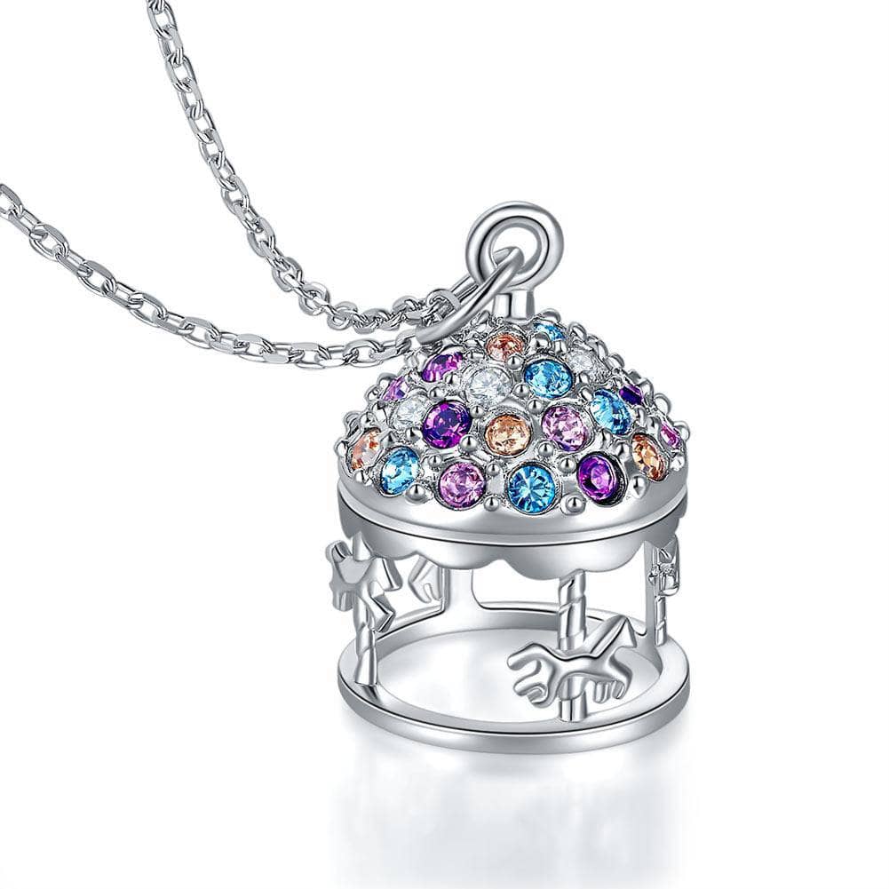 Multi-Color Merry-Go-Round Pendant Necklace-Black Diamonds New York