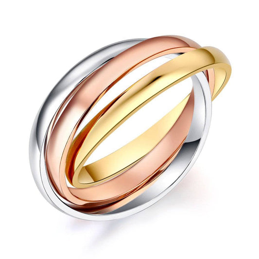 Multi-Tone 14K White, Rose, Yellow Gold Ring Entwined
