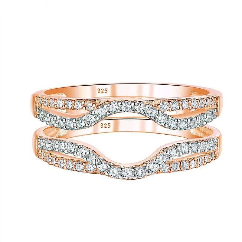 Multi-tone Hollow Wedding Ring with EVN Stones-Black Diamonds New York