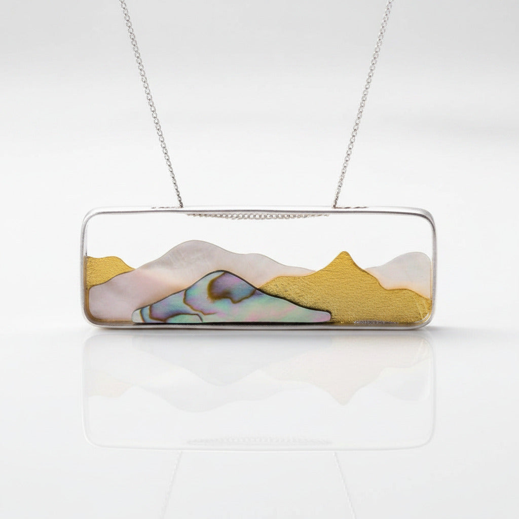 Multipeaked Mountain Design Pendant-Black Diamonds New York