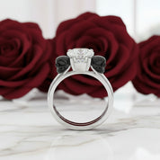 My Ever After Ring with Coffin Cut Diamond with Skulls, Bat and Roses Promise Ring-Black Diamonds New York